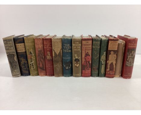 A quantity of books by G A Henty A Roving Commission,William Rainey Blackie and Son,1900,?First;The Treasure of the Incas ,Wa