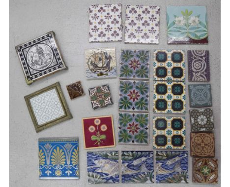 Good collection of Victorian and later tiles, primarily Mintons