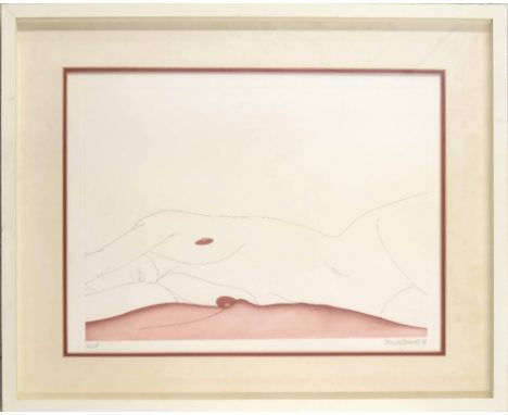 Derrick Greaves (b.1927) - reclining female nude, signed artist proof, also dated '78 and numbered 96/150, coloured aqua tint