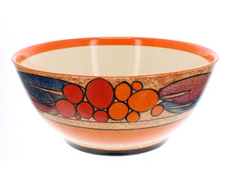 Clarice Cliff Fantasque Bizarre 'Berries' circular bowl, printed backstamp, 8.5" diameter