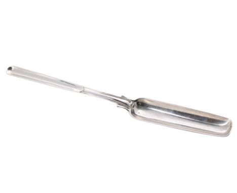 George III silver marrow scoop by Paul Storr, engraved with crest to the reverse of scoop, London 1817, 9" long, 1.8oz t