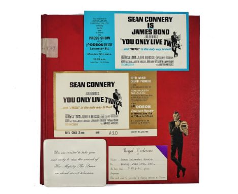 JAMES BOND, ‘YOU ONLY LIVE TWICE’, 1967 – SCRAPBOOKAred hardback scrapbook compiled by Hylda Gilbert, the 17 pages pasted wit