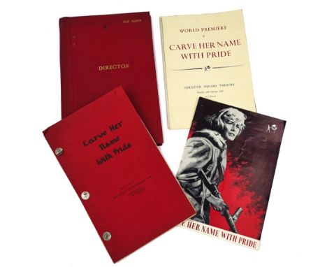 ‘CARVE HER NAME WITH PRIDE’, 1958 – DIRECTOR’S SHOOTING SCRIPTS AND RELATED MATERIAL (7)Twofilm scripts, one a ‘Shooting Scri