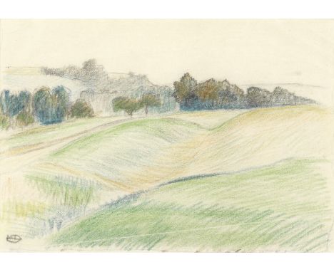 Lucien Pissarro (British, 1863-1944)French Landscape signed with monogram (lower left)coloured pencil on paper12 x 17cm (4 3/