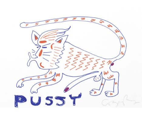 Grayson Perry (British, born 1960)Pussy  signed 'Grayson Perry' (lower right)felt-tip pen on paper21 x 30cm (8 1/4 x 11 13/16