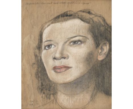 Austin Osman Spare (British, 1886-1956)Portrait of a Woman signed with initials and dated 'aos/'49' (lower left), inscribed '