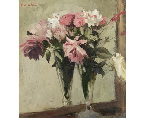 Eliot Hodgkin (British, 1905-1987)Roses bears added signature 'Eliot Hodgkin' (upper left)oil on panel40.5 x 37.5cm (15 15/16