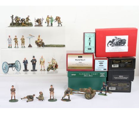 Britains boxed and loose modern issues, boxed includes Premier 41030 wounded man carried by Sergeant and British soldier help