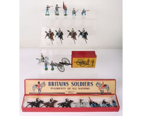 Britains American Civil War soldiers, post war, boxed 2056 Union Cavalry with three troopers and Officer, six mounted Confede