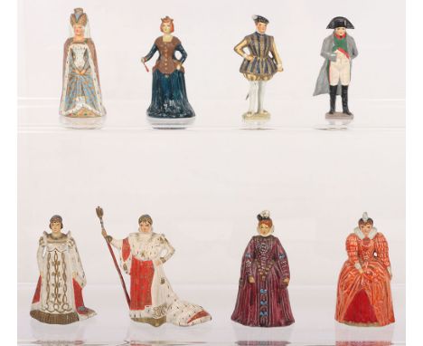 Collection of Lead painted Gustave Vertunni  historical figures, Charles IX, Napoleon in military uniform, Elizabeth Tudor, L