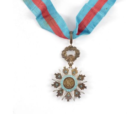 A LIBERIA ORDER OF THE STAR OF AFRICAInstituted in 1920, the silver gilt and enamelled neck badge fitted with a ribbon, diame