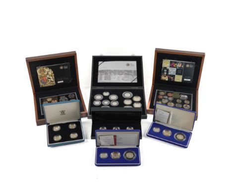 SEVEN ROYAL MINT PROOF COIN SETS (7)Comprising; 2009 Executive Proof Set, 2010 Executive Proof Set, 2009 Silver Proof Set, co
