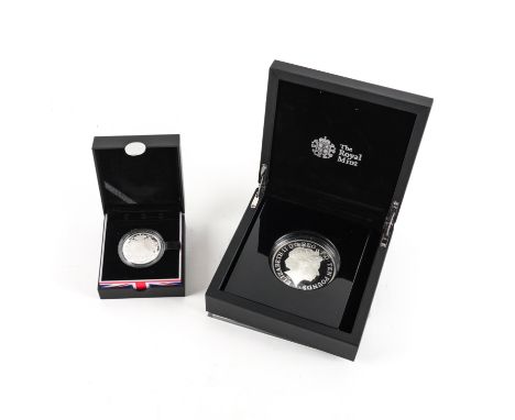 TWO ROYAL MINT SILVER MEDALLIONS (2)Commemorating The Christening of H.R.H Prince George, the larger example weighing 156 gms