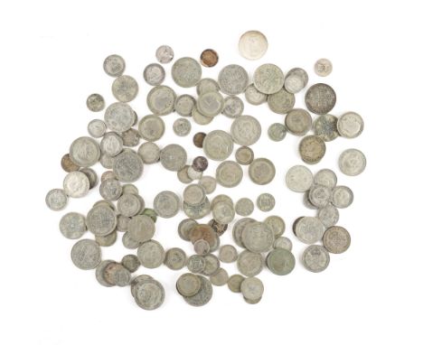 A COLLECTION OF MOSTLY BRITISH COINS AND A FEW FOREIGN COINS (QTY)The pre-decimal silver coins mostly pre-1947 issues, includ