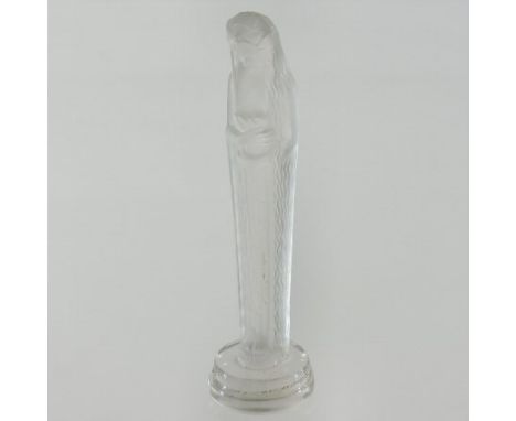 A Lalique frosted glass figure of the Virgin Mary, signed R. Lalique to base, 11cm high
