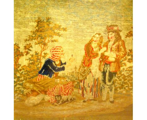 Rosewood framed tapestry, 72cm high and 72cm wide.