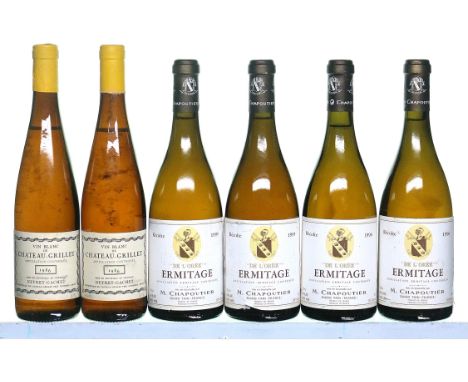 Chateau Grillet 1986 Slightly corroded capsules. Lightly bin-soiled labels. Levels 3.5cms (2) Chapoutier, Ermitage Blanc Cuve