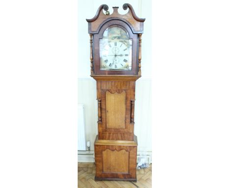 An early-to-mid 19th Century long case clock by Simon Yeates of Penrith, having a 30 hour movement and painted arched face, t
