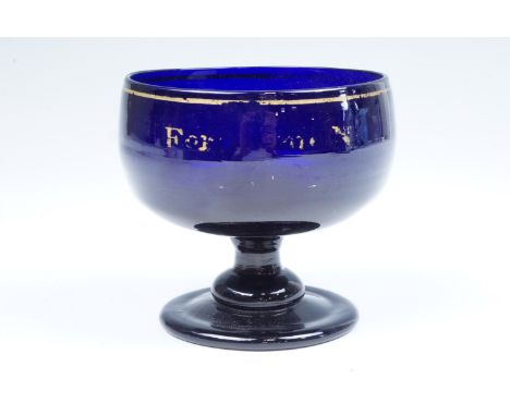 A George III Bristol blue glass sugar basin, 11 cm x 10 cm high CF