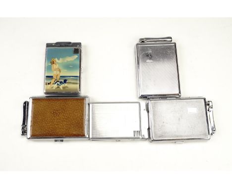 Two vintage Colbrini "Monopol" combination cigarette case and lighters, together with another Colbrini combination case and t