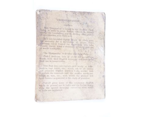 A Second World War British / Indian Army "Urdu Companion", 94pp