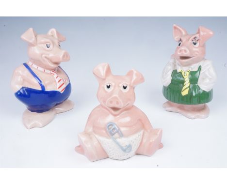 Three Wade piggy banks with TSB stoppers, tallest 16 cm 