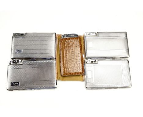 A group of vintage combination cigarette case and lighters, including POLO, Kincraft, Mosda etc