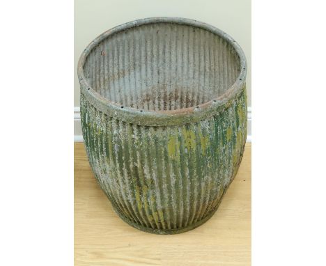 A galvanized dolly tub, first half 20th Century, 54 cm high