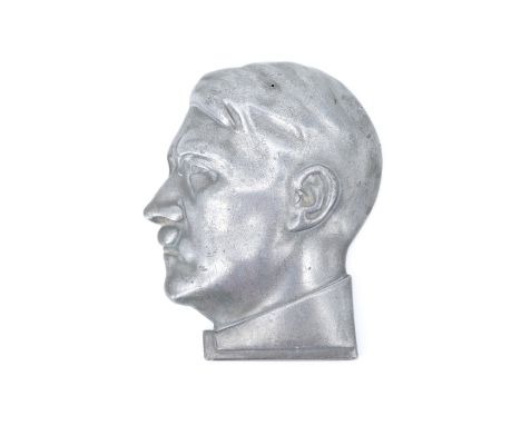 A German Third Reich cast relief profile portrait plaque of Adolf Hitler, 12.5 cm