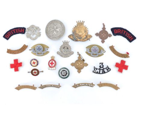 Sundry Red Cross, St John Ambulance Brigade, Salvation Army and Boys' Brigade badges and medals