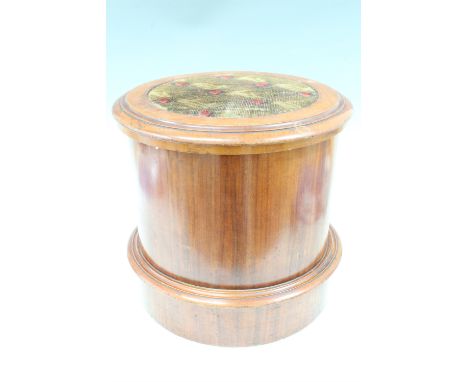 A Victorian mahogany drum commode, 43 cm x 40 cm high