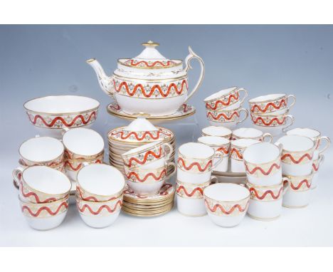 An extensive George III Pattern 289 Spode tea and coffee service comprising Bute pattern cups and cans, with saucers, dishes 