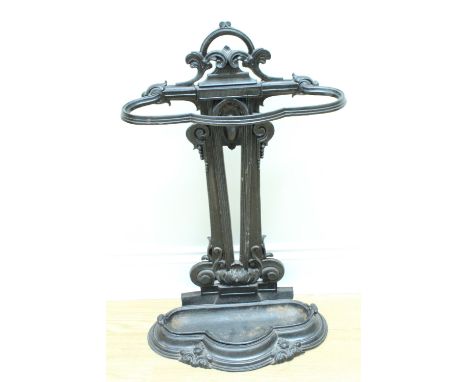 A Victorian cast iron stick stand, 72 cm