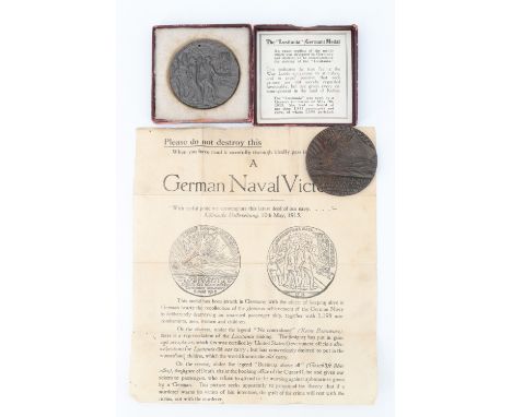A Lusitania medal with carton and leaflet, together with one other medal