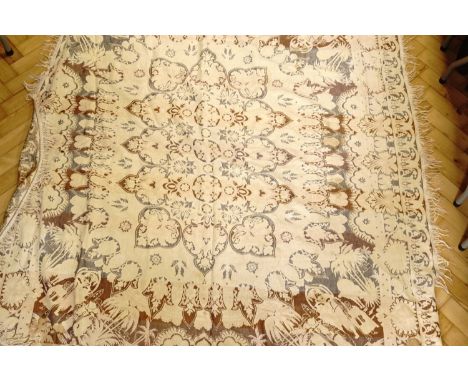 A vintage silk blend tassel throw, 175 x 205 cm