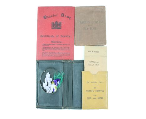 A group of military ephemera including a Second World War Soldier's Service and Pay Book, an unrelated inter-War Regular Army