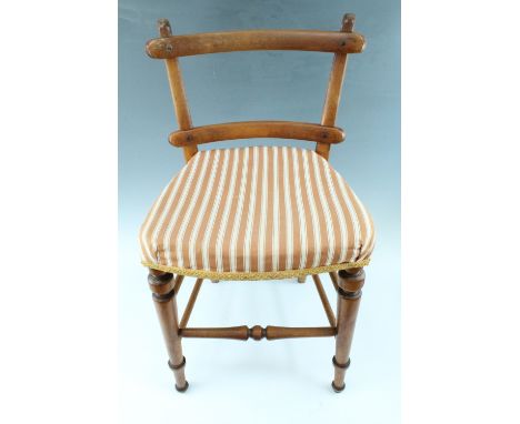 A Victorian low ladder-back bedroom chair, 74 cm