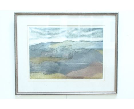 Susan Dobson (contemporary, North East) "Northern Fells", polychrome print, artist's proof, pencil signed and dated 1990, in 