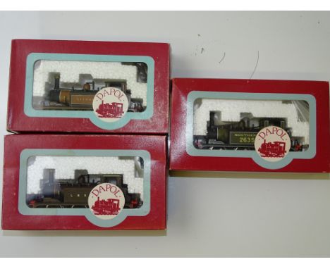 OO GAUGE MODEL RAILWAYS: A group of DAPOL Terrier steam locomotives - comprising D69 in LBSC livery, D70 in SR livery and D10