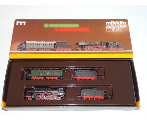 Z GAUGE MODEL RAILWAYS: A MARKLIN 81360 steam powered rotary snow plough train pack - VG in G/VG box