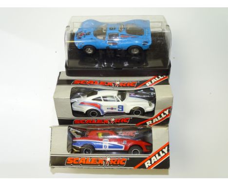 VINTAGE TOYS: A group of boxed SCALEXTRIC cars to include rally examples - G in F/G boxes (3)