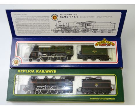 OO GAUGE MODEL RAILWAYS: A pair of steam locomotives by REPLICA and BACHMANN to include a Class B1 and a standard Class 4 - b