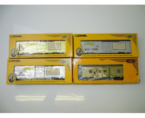 O GAUGE MODEL RAILWAYS: A group of four LIONEL limited edition wagons - VG in G boxes (4)