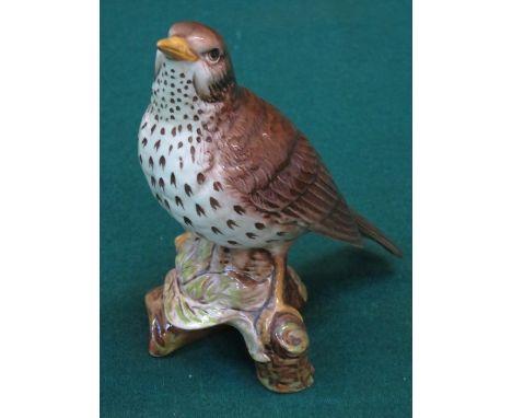 BESWICK GLAZED CERAMIC SONG THRUSH, No.2308, DESIGNED BY ALBERT HALLAM, APPROXIMATELY 14.5cm HIGH 