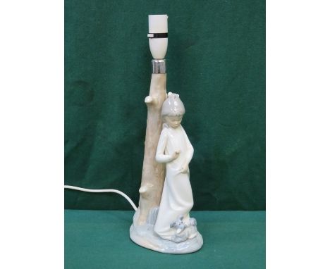 NAO GLAZED CERAMIC FIGURE FORM TABLE LAMP, APPROXIMATELY 42cm HIGH 