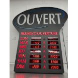 Enseigne Murale Digitale OUVERT (avec heures)