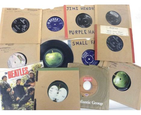 A large collection of over 100 original 7” singles including titles by the Kinks, Beach Boys, Jimi Hendrix, Small Faces, T-Re