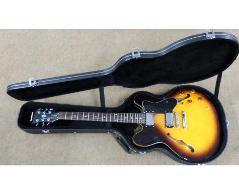 A modern GIBSON EPIPHONE electric guitar, model DOT VS. Comes in a hard carry case.