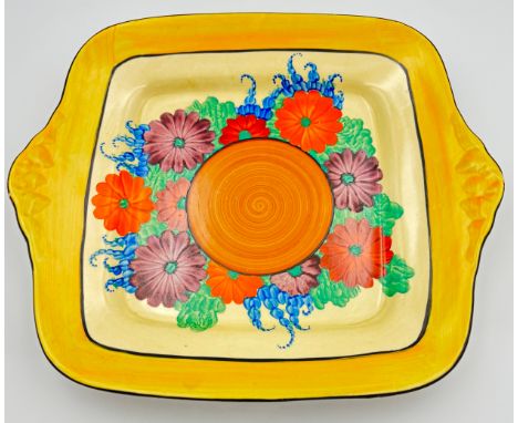 Clarice Cliff Bizarre Gayday Pattern Sandwich Plate c1930s