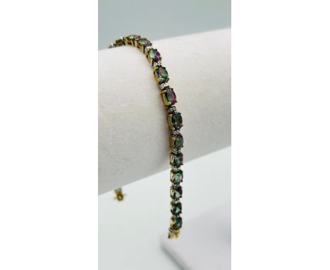 9ct Gold Mystic Topaz tennis braceletWeight - 9.6gLength - 19cm